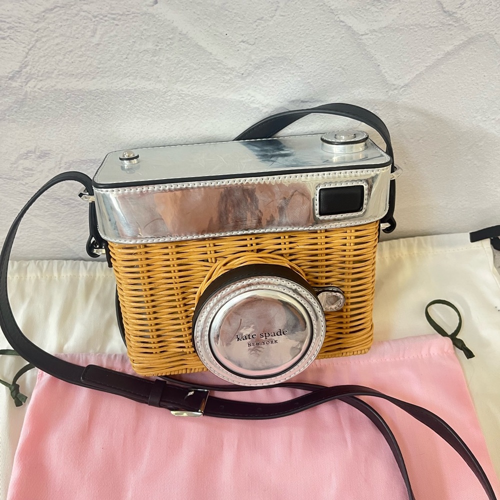 Kate Spade 3D Wicker Camera Crossbody Bag